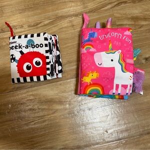 Sensory Snuggables Unicorn Fun and Sassy Peek-a-boo Soft Crinkle Baby Books